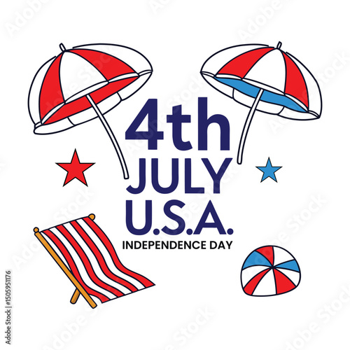 Fourth of July USA independence day beach party