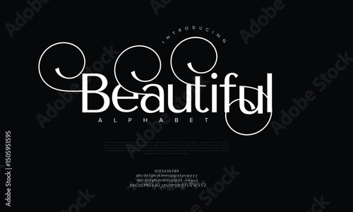 Elegant Font Uppercase Lowercase and Number. Classic Lettering Minimal Fashion Designs. Typography modern serif fonts regular decorative vintage concept. vector illustration