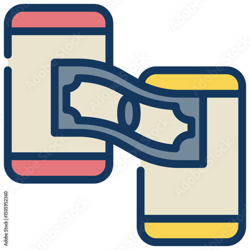 transaction money account mobile banking filled outline icon