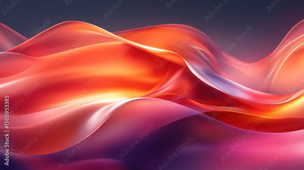 Fototapeta premium Vibrant Abstract Waves of Color Flowing in Elegant Fluid Movement