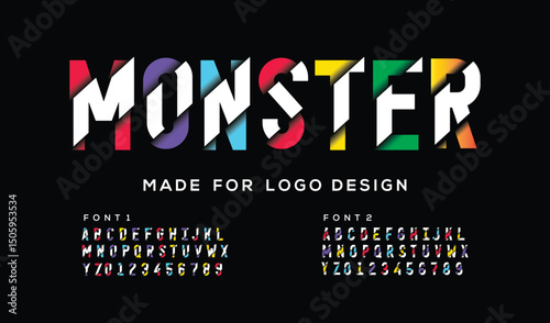 Custom Colorful modern minimal abstract alphabet fonts. vector illustration