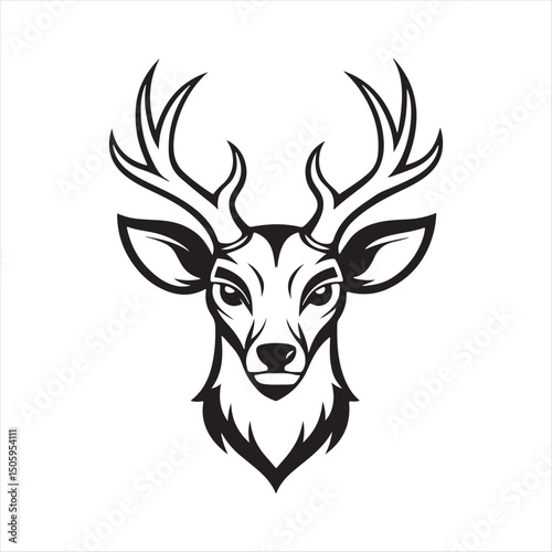 white tailed deer silhouette vector