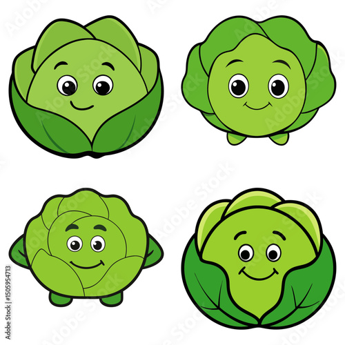Brussels Sprout cartoon vector