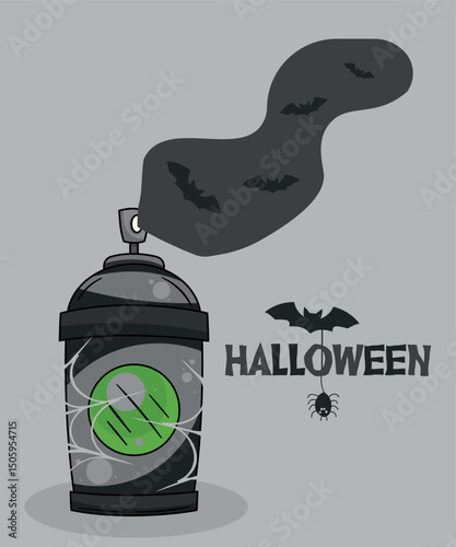 Flant Design Halloween with Spray Paint in Bat
