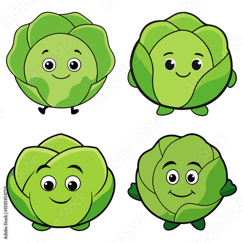 Brussels Sprout cartoon vector