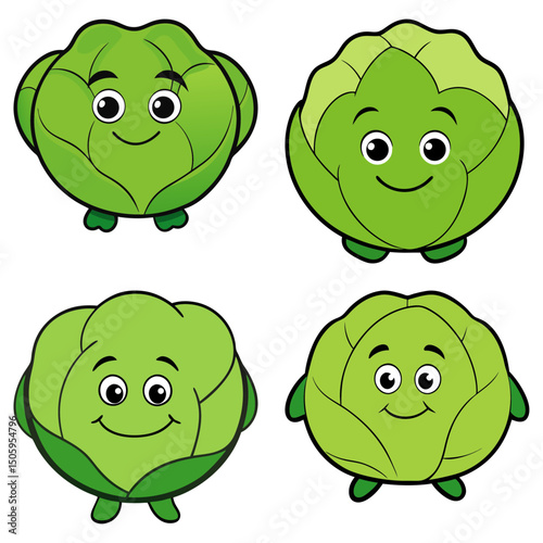 Brussels Sprout cartoon vector