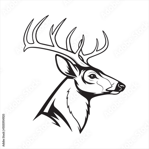 white tailed deer silhouette vector