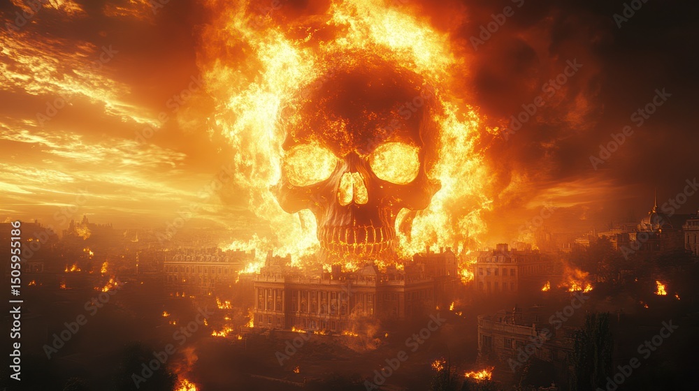 Fototapeta premium fire skull