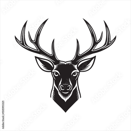 white tailed deer silhouette vector