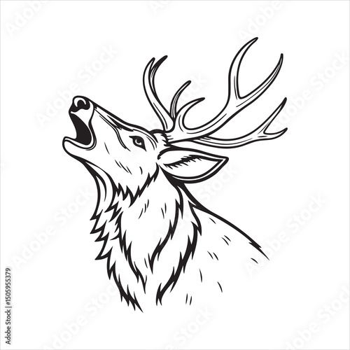 white tailed deer silhouette vector