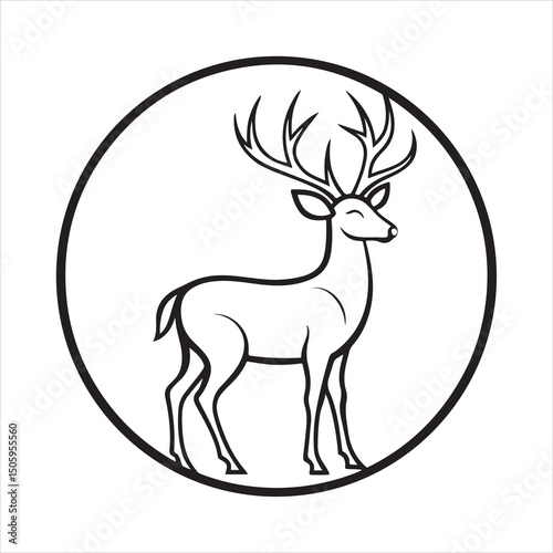 white tailed deer silhouette vector