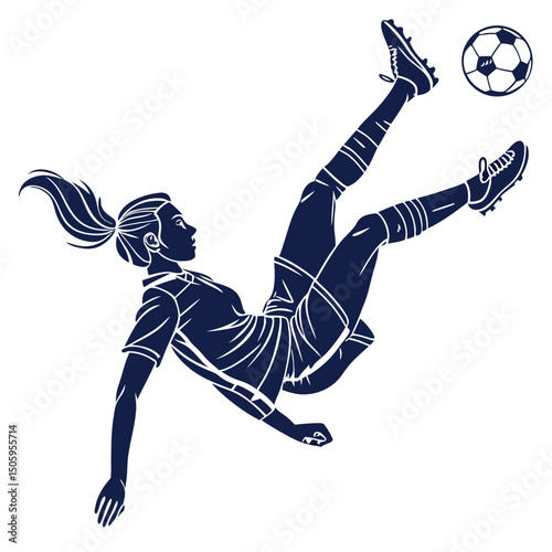 Dynamic Female Soccer Player Silhouette A Powerful Athletic Image