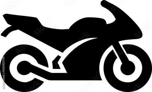 Motorcycle, clean vector icon of bike in flat design.

