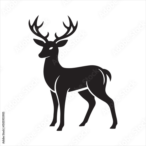 white tailed deer silhouette vector