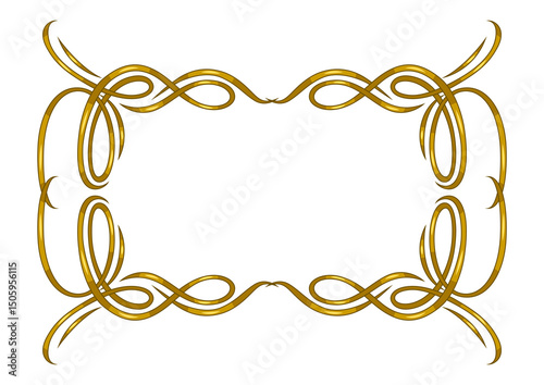 Vintage swirling frame. Retro decorative curling vignette.