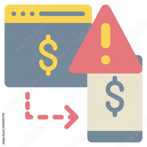 page online internet money mobile transaction alert flat style icon