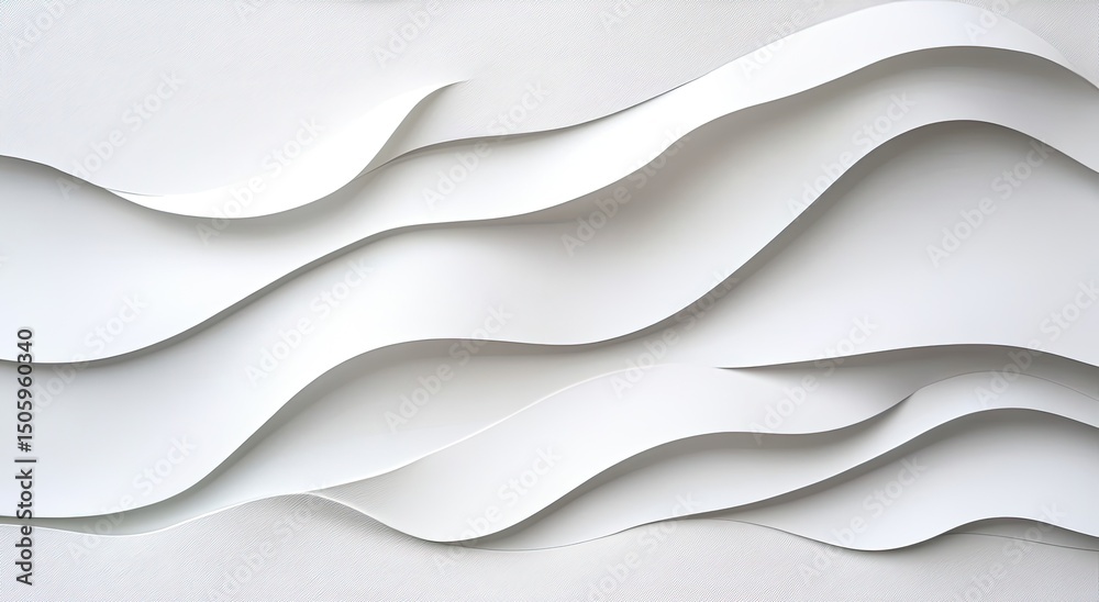 Fototapeta premium Abstract white wavy forms