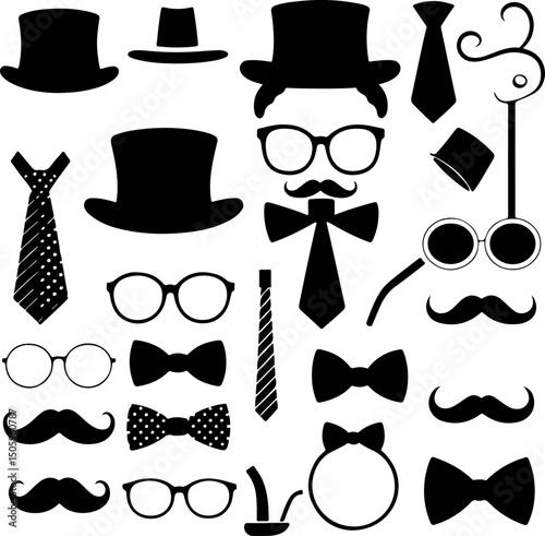 Father and Children Silhouettes Bundle vector