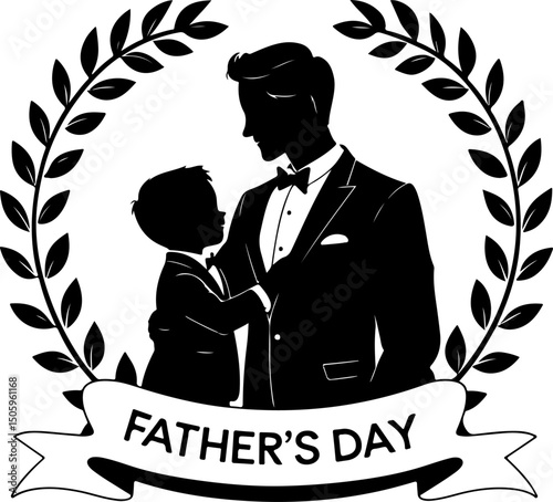 Father and Children Silhouettes Bundle vector