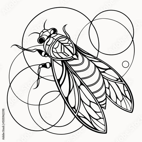 Various insects including mosquito bee wasp and housefly in vector illustration style