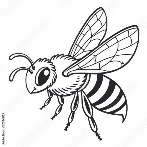 Various insects including mosquito bee wasp and housefly in vector illustration style