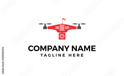 Gradient drone logo template.  Vector art and illustration.