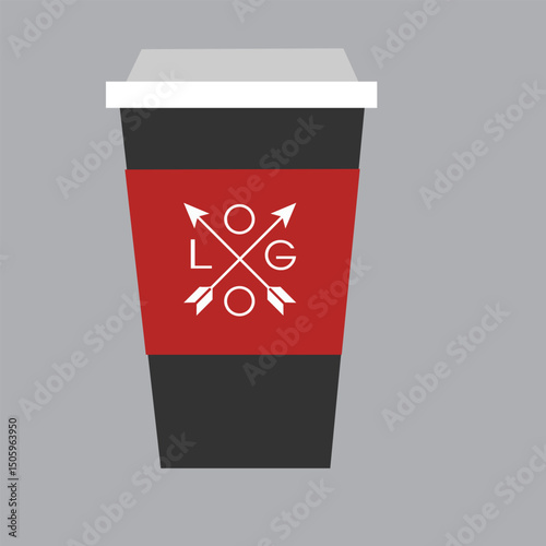 Stylish coffee cup Mockup, Vector 