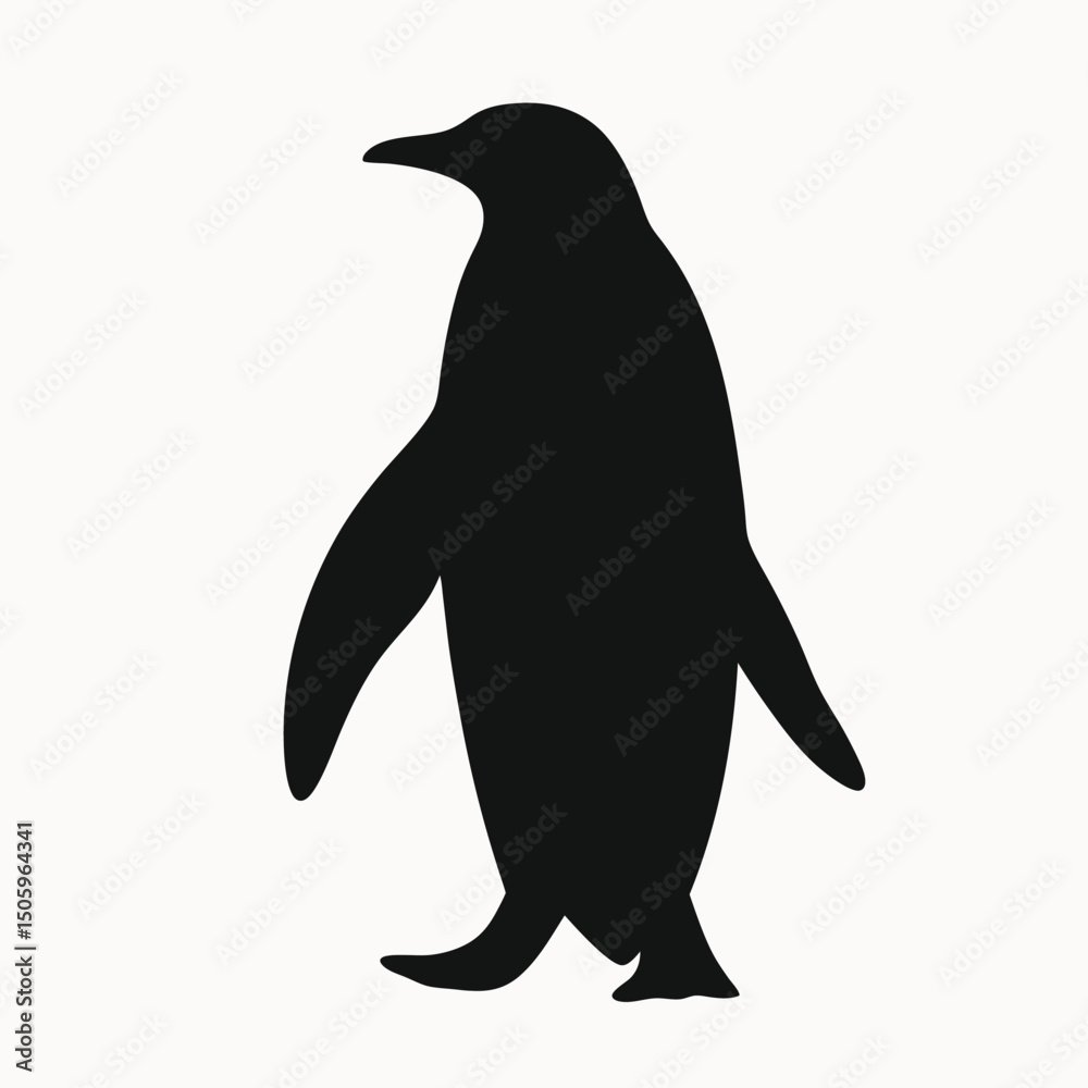 Fototapeta premium Majestic Penguin Silhouette Antarctic Bird Vector Illustration