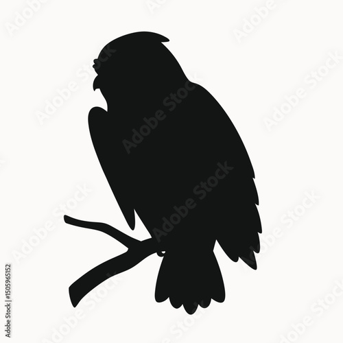 Majestic Owl Silhouette Bird of Prey Vector Illustration