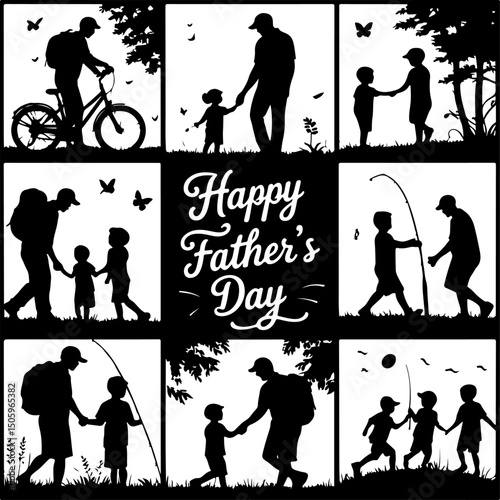  Gentleman's  Accessories Silhouettes  Father's day vector element 