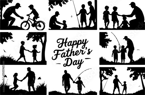  Gentleman's  Accessories Silhouettes  Father's day vector element 