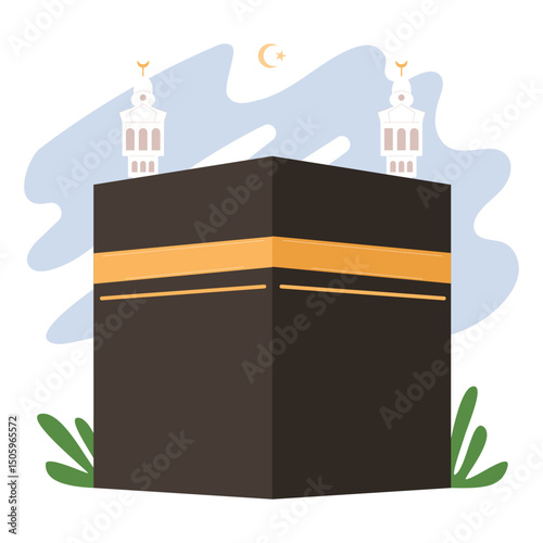 Kaaba in Mecca Saudi Arabia, vector 
