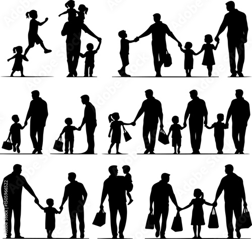  Gentleman's  Accessories Silhouettes  Father's day vector element 
