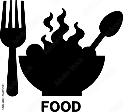 Food Plate with Fork and Knife Logo icon vector