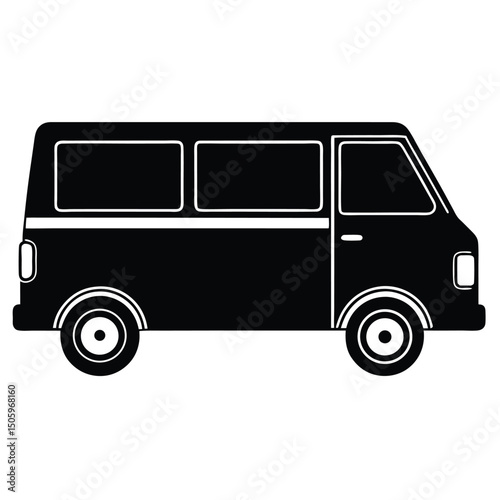 A vector illustration of a mini coach auto for city travel and road trips
