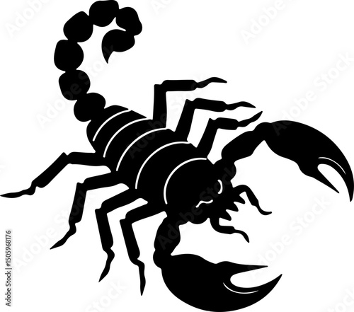 Scorpion in Circle Silhouette vector design