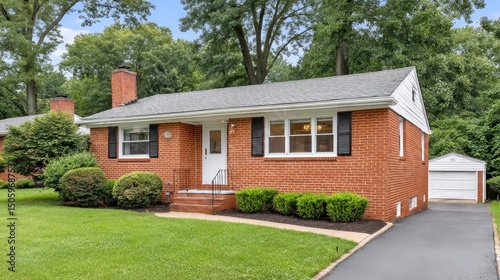 Ranch Brick Home with Green Lawn - Charming ranch house, brick exterior, green lawn, attached garage, and mature trees. Ideal family home