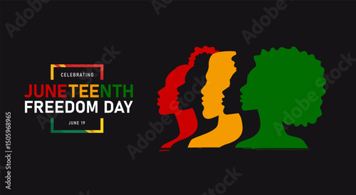 Juneteenth Emancipation Day June 19, 1865 Freedom Day in the United States of America. vector illustration holiday African American Independence Day banner. Pan-African flags Juneteenth Freedom Day 