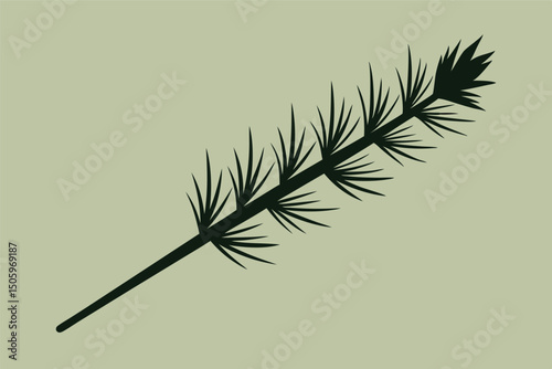 Abstract nature background with a delicate vector feather, adorned with a floral leaf pattern and green bamboo branches