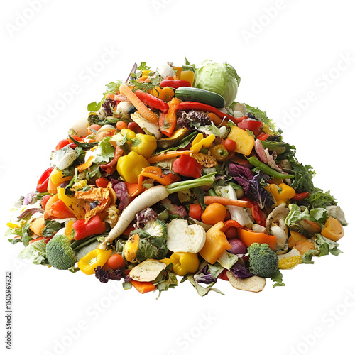 Colorful Vegetable Compost Pile Organic Waste Recycling