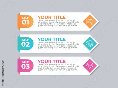 Business infographics. Process with 3 steps, options, hexagons. Vector template. stock illustration Four Objects, Number 3, Infographic, Steps, Part Of