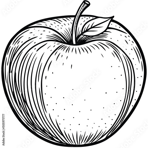 Vintage Style Apple Illustration