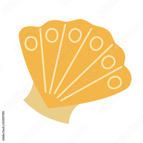 Yellow Seashell isolated on white background.