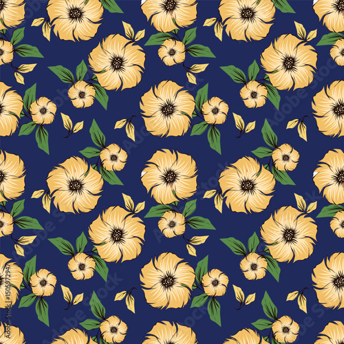 vintage floral seamless pattern. Rich with nostalgia and classic elegance, this pattern evokes the charm of a bygone era for print and textile