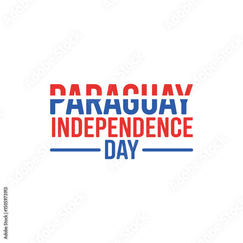 Paraguay Independence Day Patriotic Typography Vector Design photo