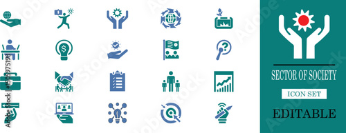 Sector of society icon set vector illuatration .
