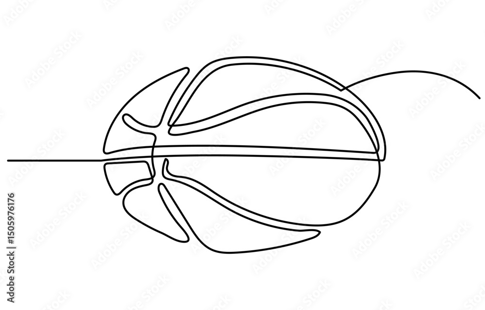 Obraz premium Continuous line drawing of ball. Volleybal one line art. Vector illustration, Healthy Life line icon concept. Volleyball line icon design, Volley Ball, Volleyball icon in thin line style.