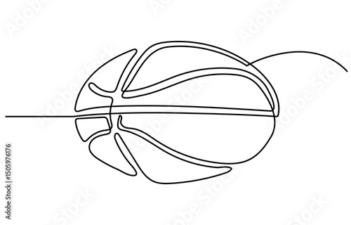 Continuous line drawing of ball. Volleybal one line art. Vector illustration, Healthy Life line icon concept. Volleyball line icon design, Volley Ball, Volleyball icon in thin line style.