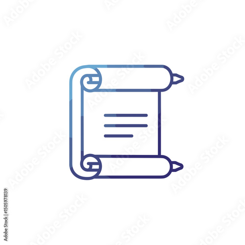 Papyrus scroll vector icon for ancient documents and history representation