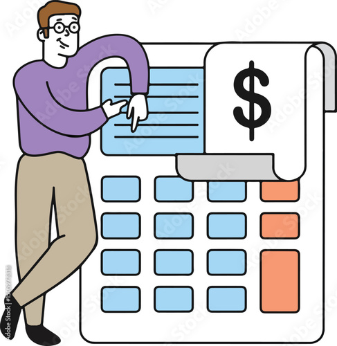 Financial accounting illustrations for business and personal finance cartoon clipart vector illustration